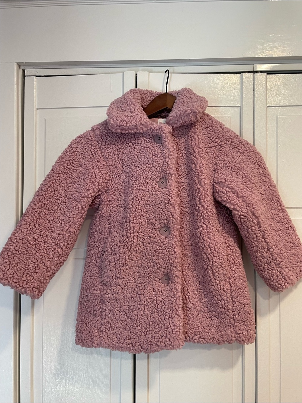 J. Crew Crewcuts- Girls' Pink Teddy Coat - Cozy Button-Up Jacket